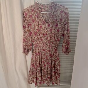 3/4 Sleeve Floral Dress